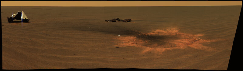 Mars rover on red planet surface