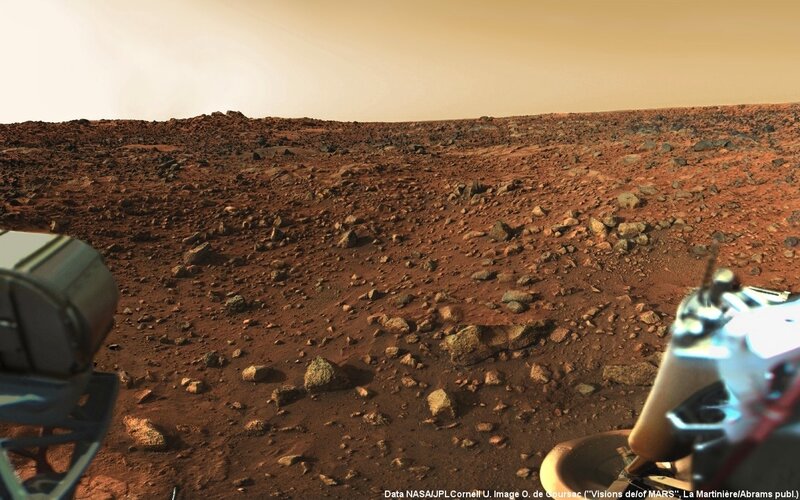 Mars Rover on Red Soil
