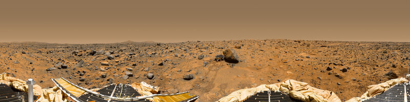 Mars Rover on Rocky Surface