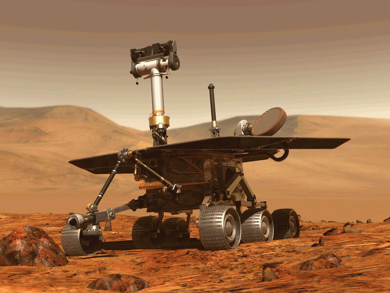 Mars Rover on Surface — Brown, Desolate, 3d Render, Solar Panels, Dunes