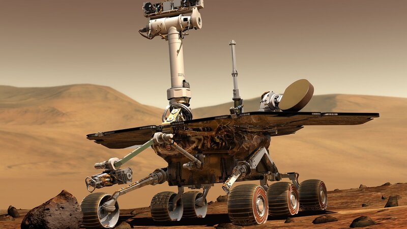 Mars Rover on Surface — Brown, Desolate, 3d Render