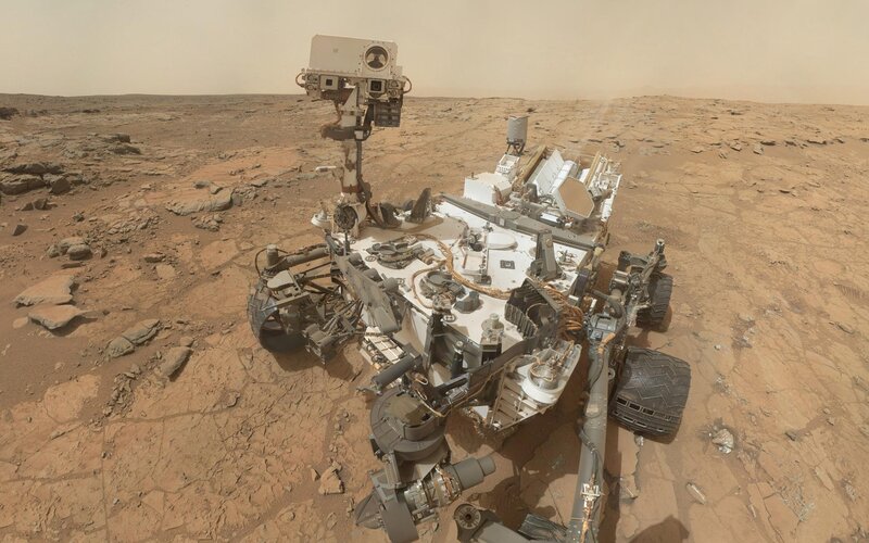 Mars Rover on Surface — Brown, Desolate