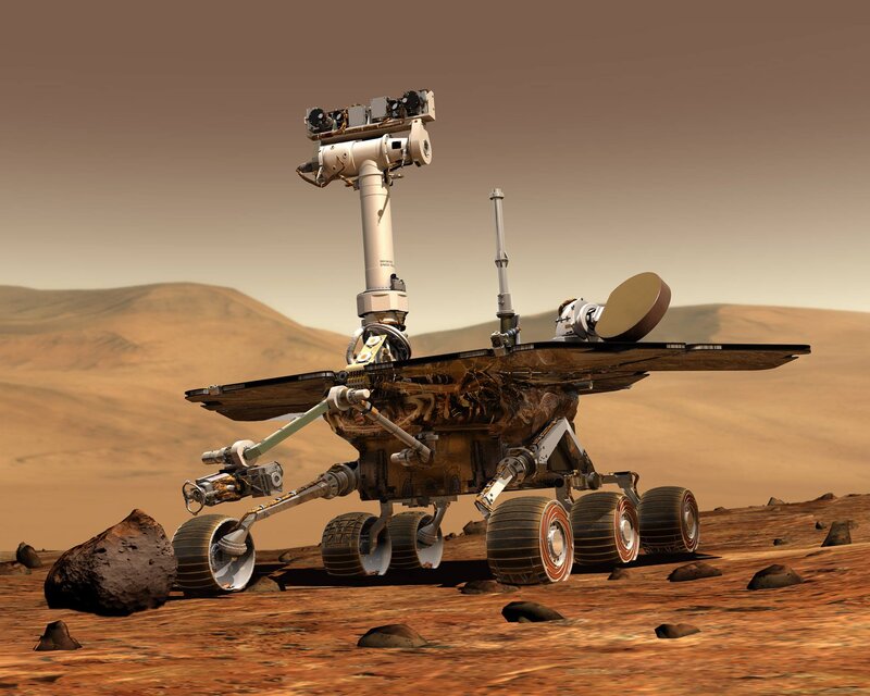 Mars Rover on Surface — Brown