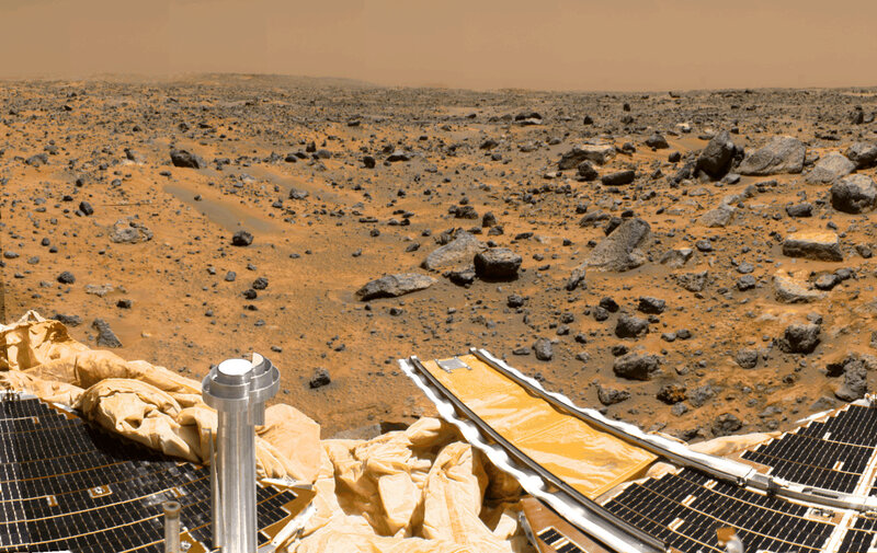 Mars rover on the surface