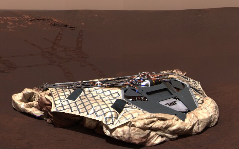 Mars rover on the surface