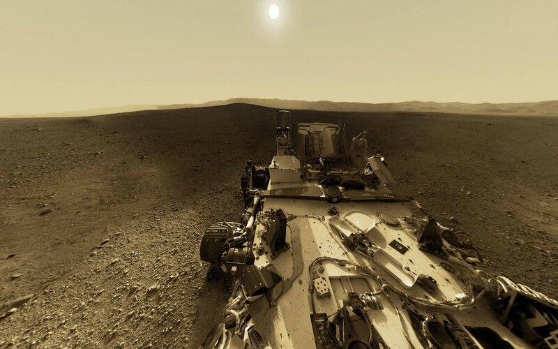Mars rover on the surface