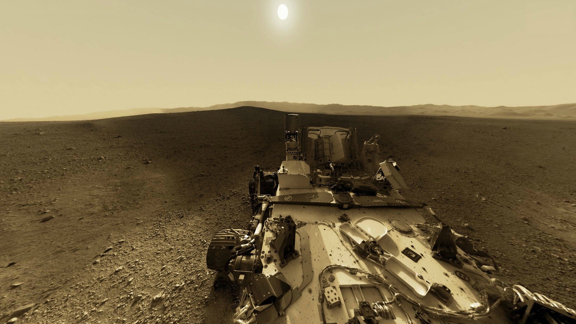 Mars rover on the surface