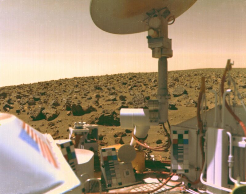 Mars rover on the surface