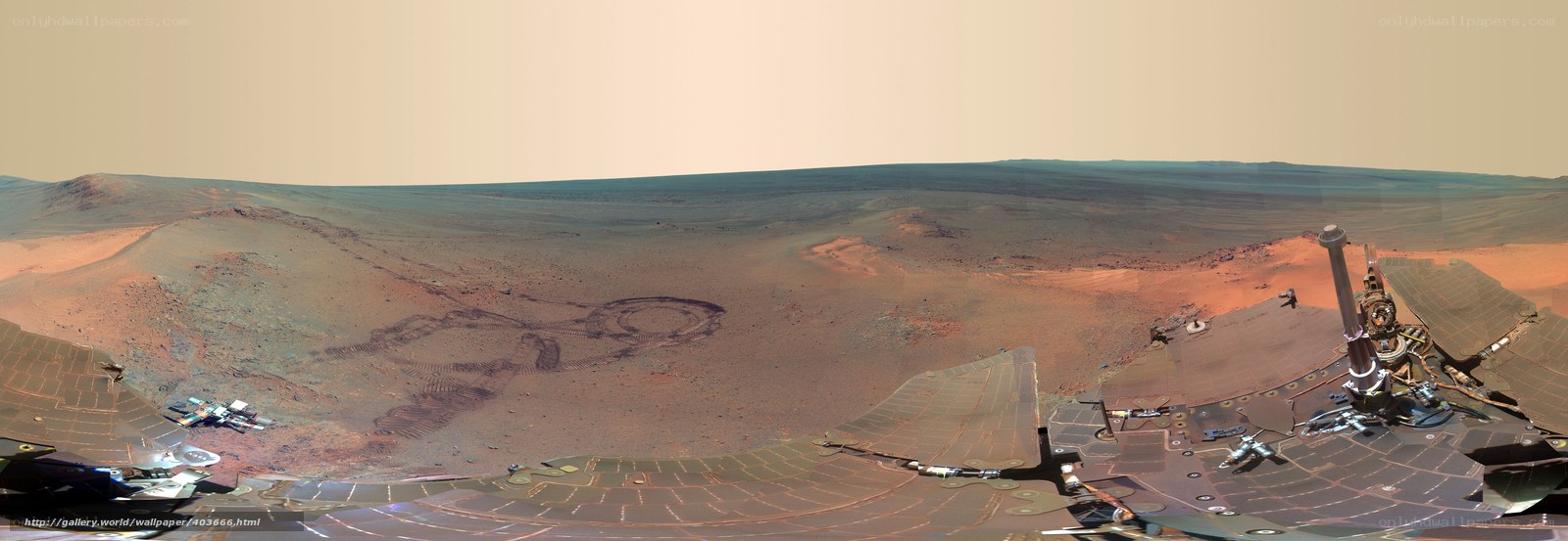 Mars rover panoramic view