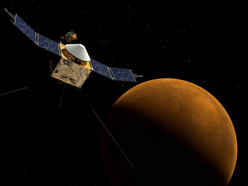 Mars satellite orbiting planet