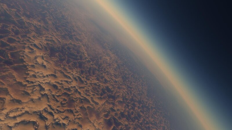 Mars Surface from Orbit — Brown, Dramatic