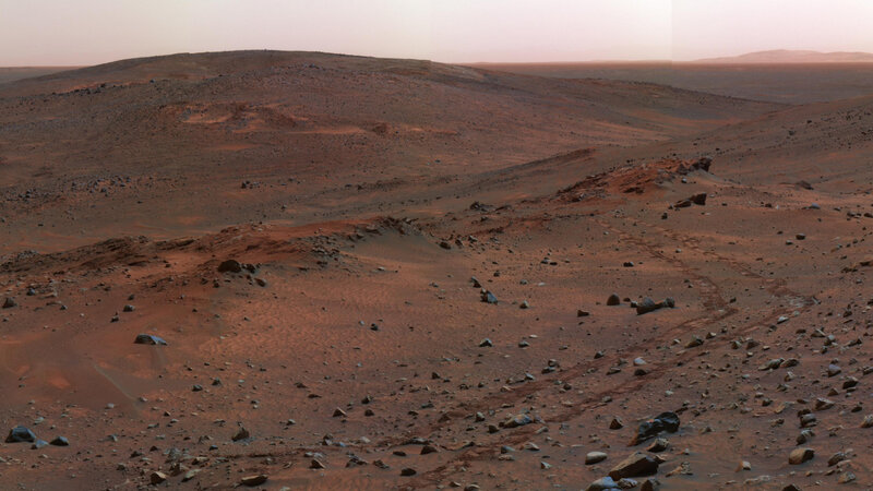 Mars Surface Landscape — Red