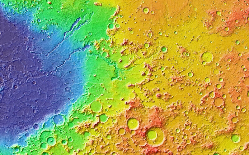 Mars Surface Topography — Green