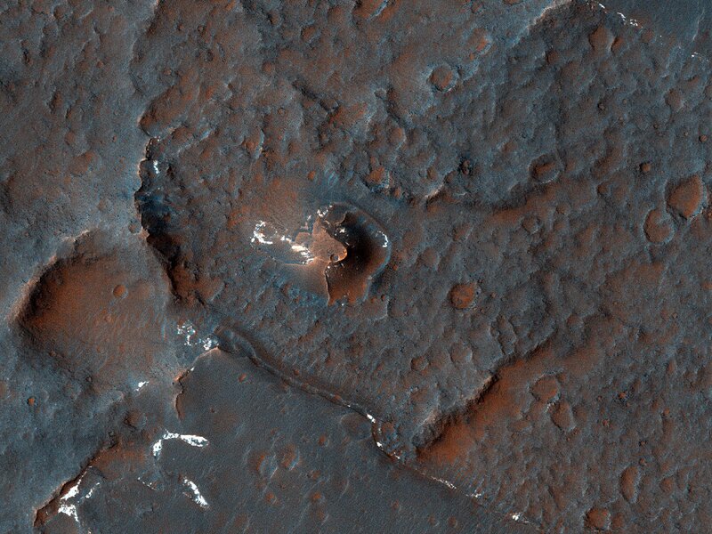 Mars surface with crater