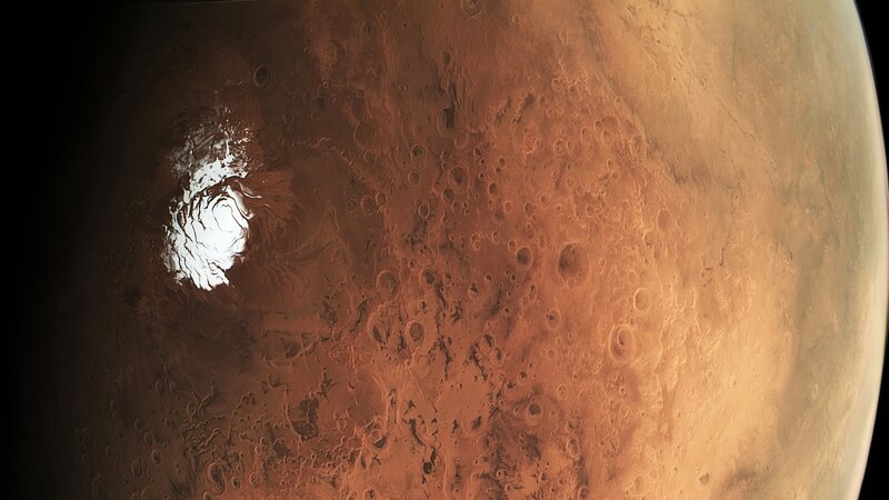 Mars Surface with Crater — Brown