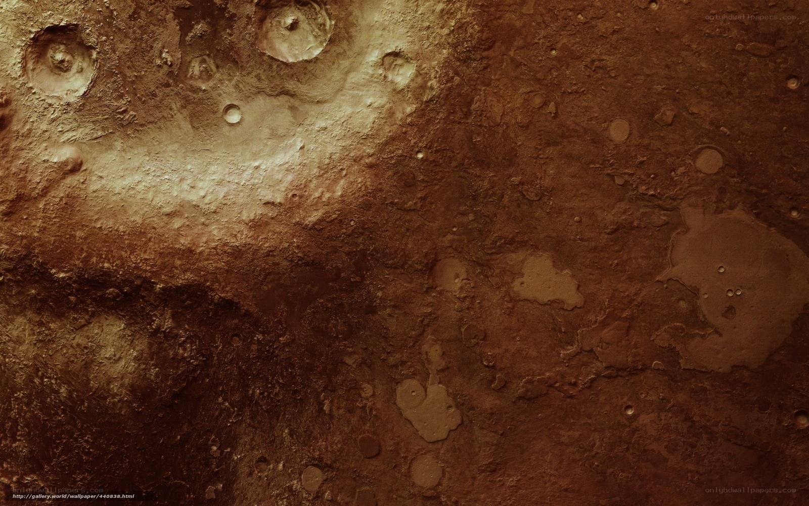 Mars surface with craters