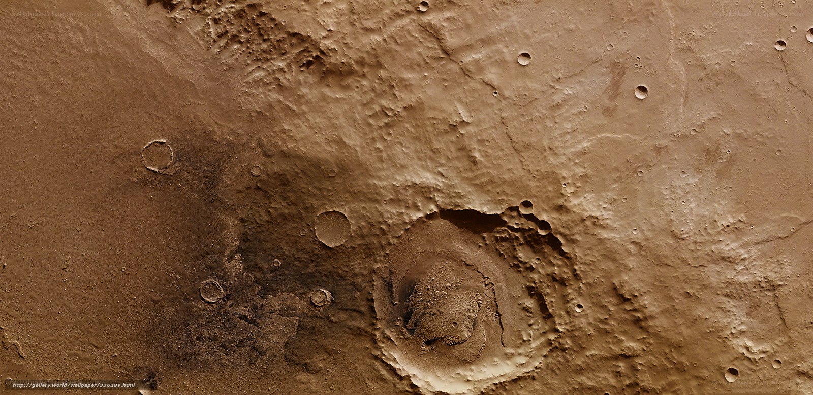 Mars surface with craters