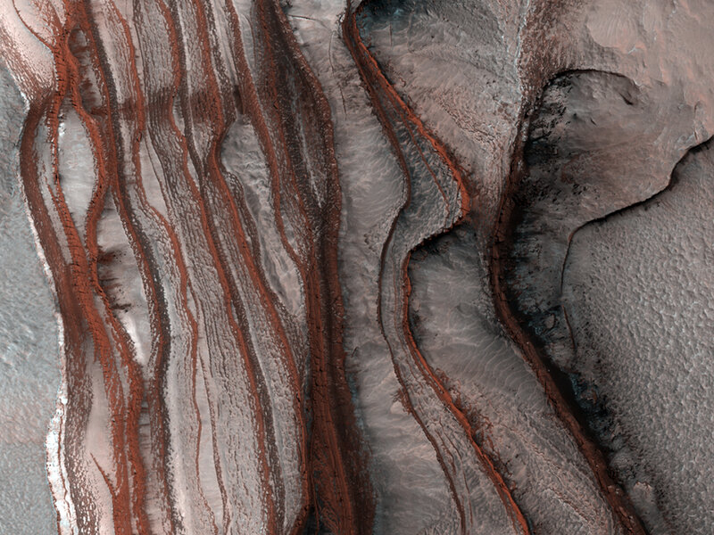 Mars surface with river channels