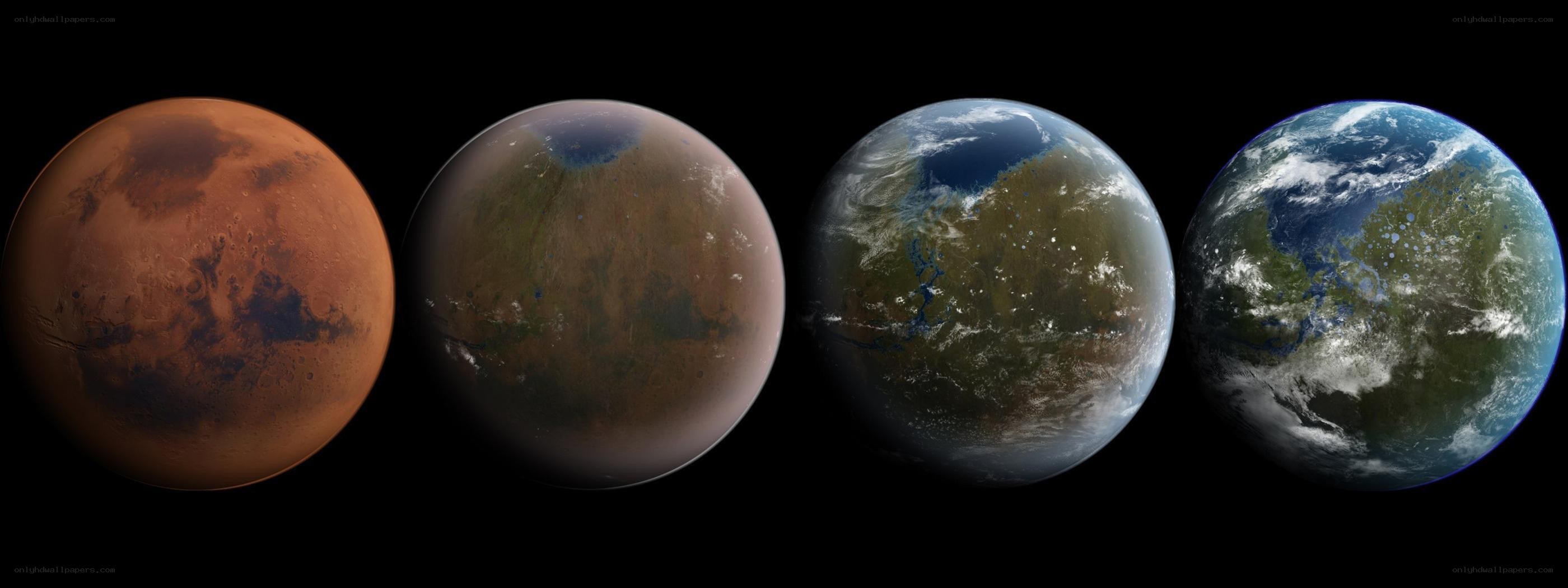 Mars terraforming stages
