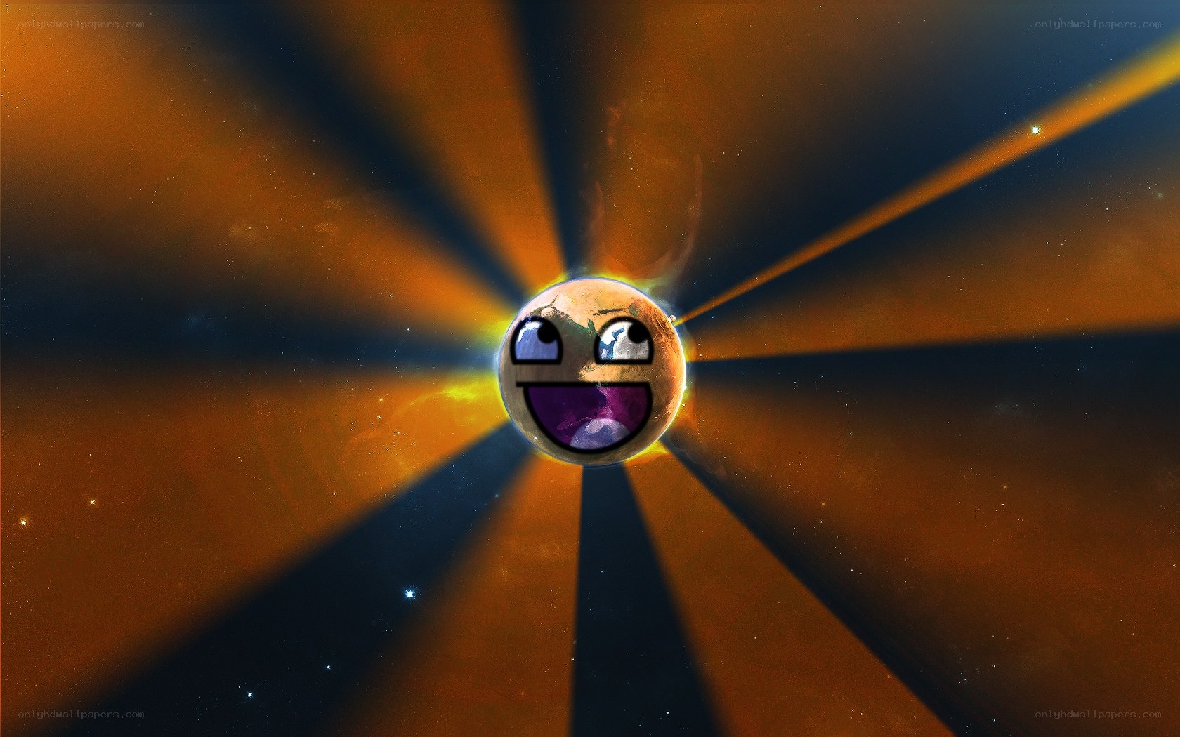 Mars with happy face