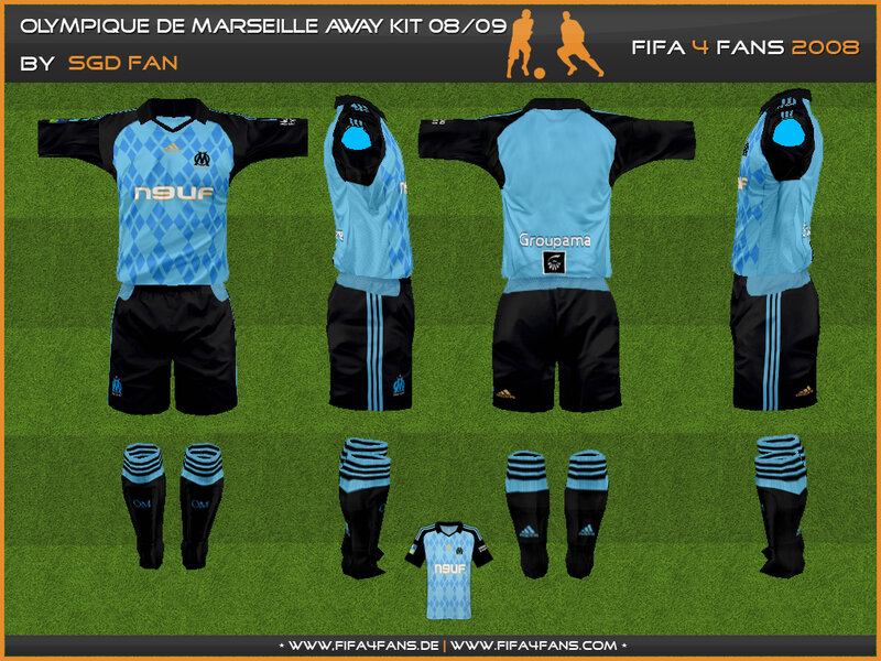 Marseille away kit 08/09