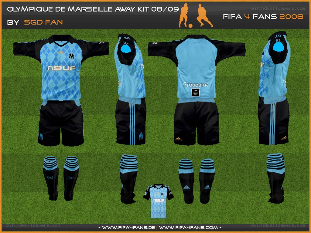 Marseille away kit 08/09