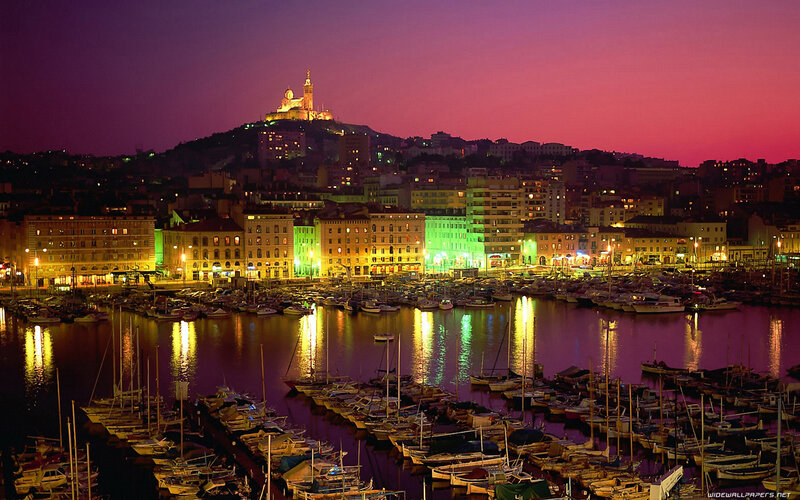 Marseille Harbor at Night
