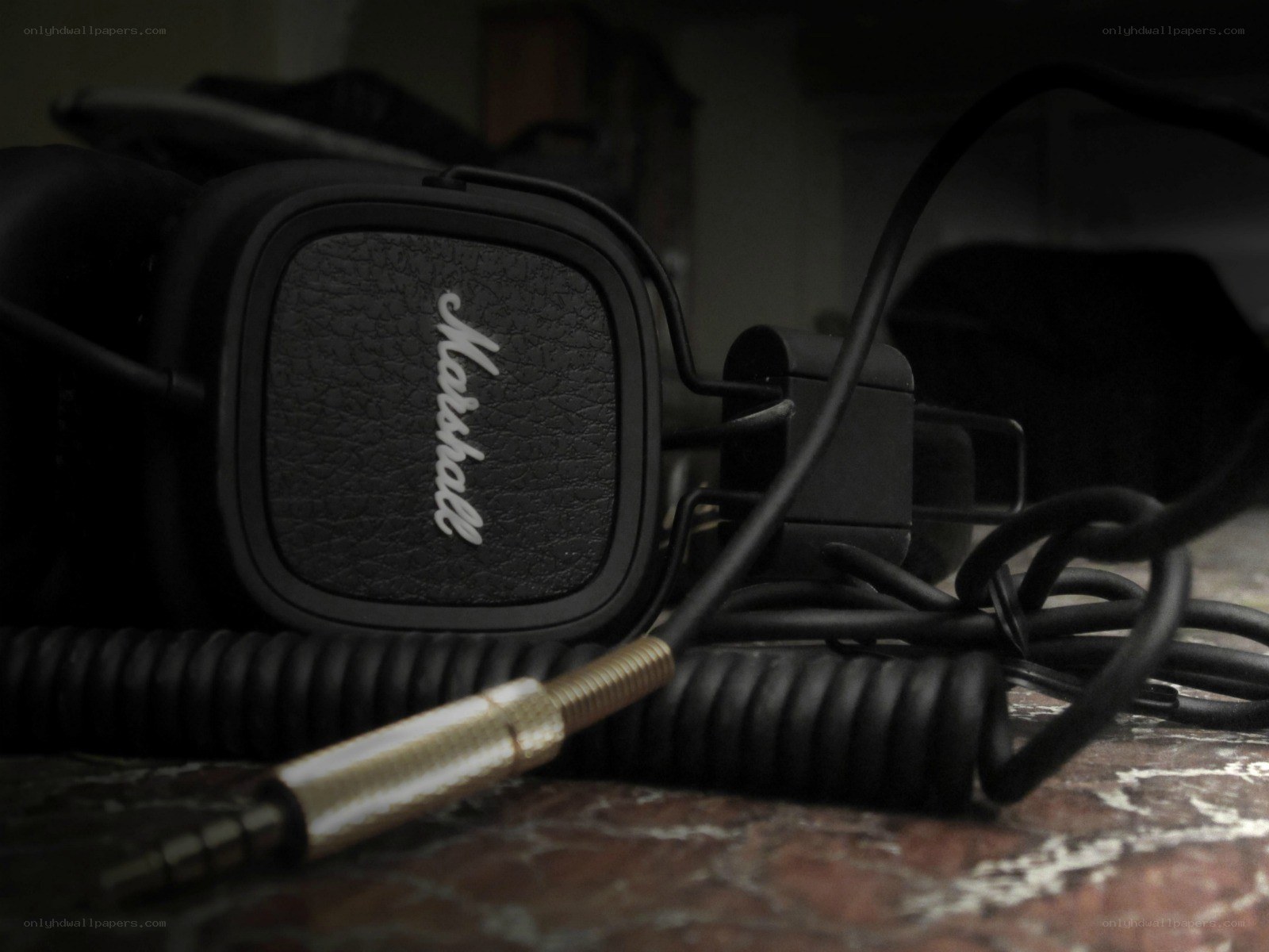 Marshall headphones on marble