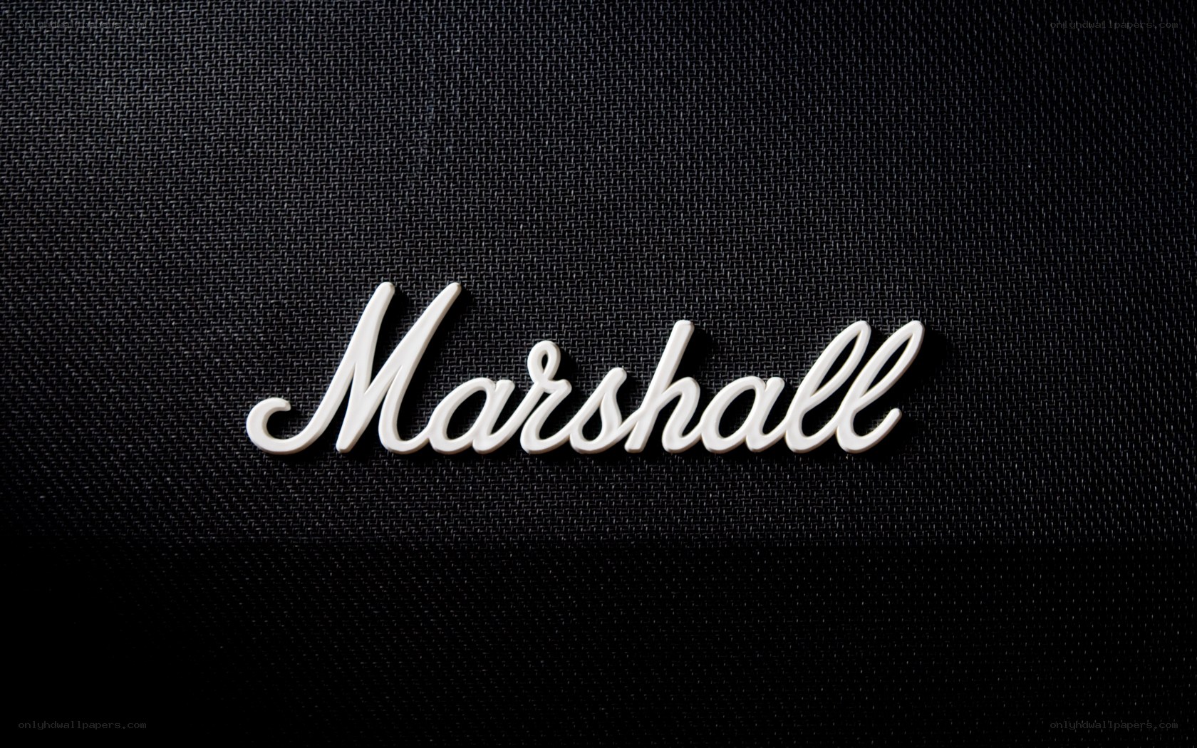 Marshall logo on black fabric