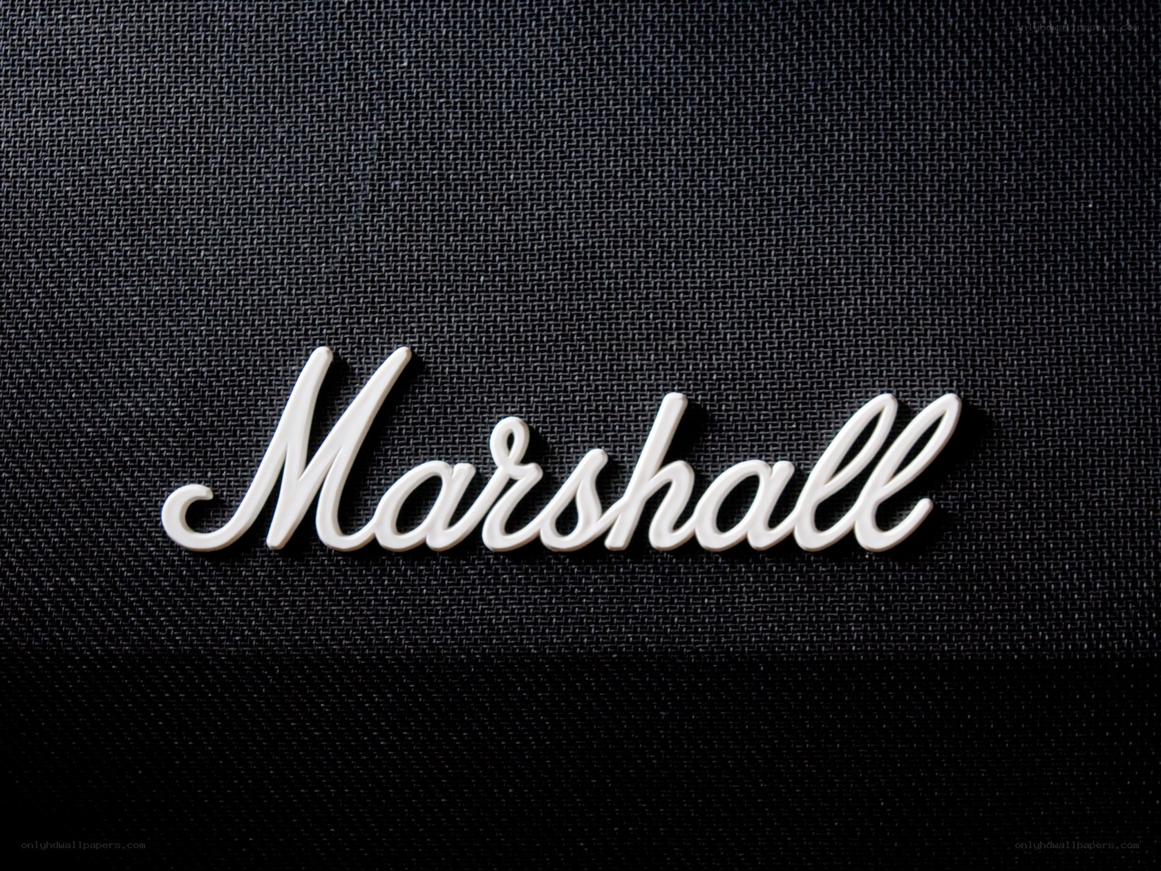 Marshall logo on black fabric