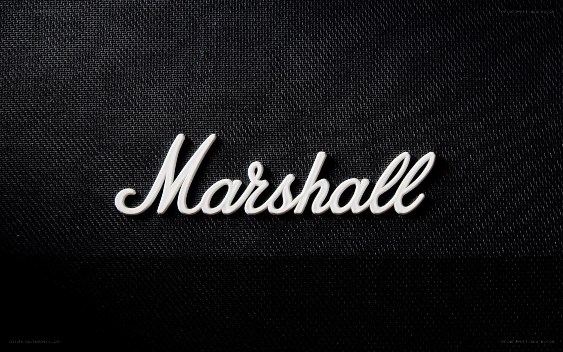Marshall logo on black fabric