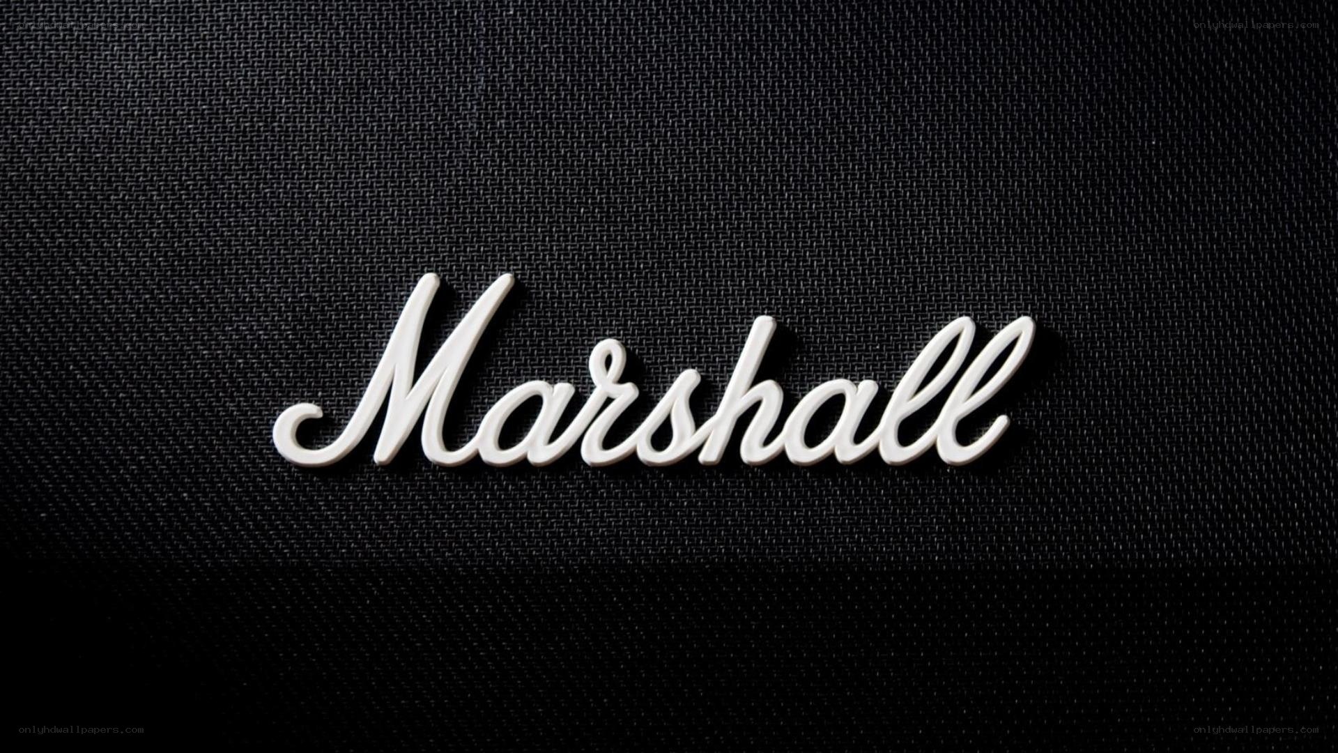 Marshall logo on black fabric