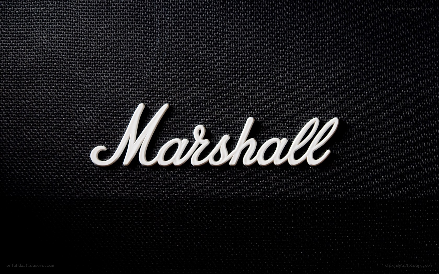 Marshall logo on black fabric