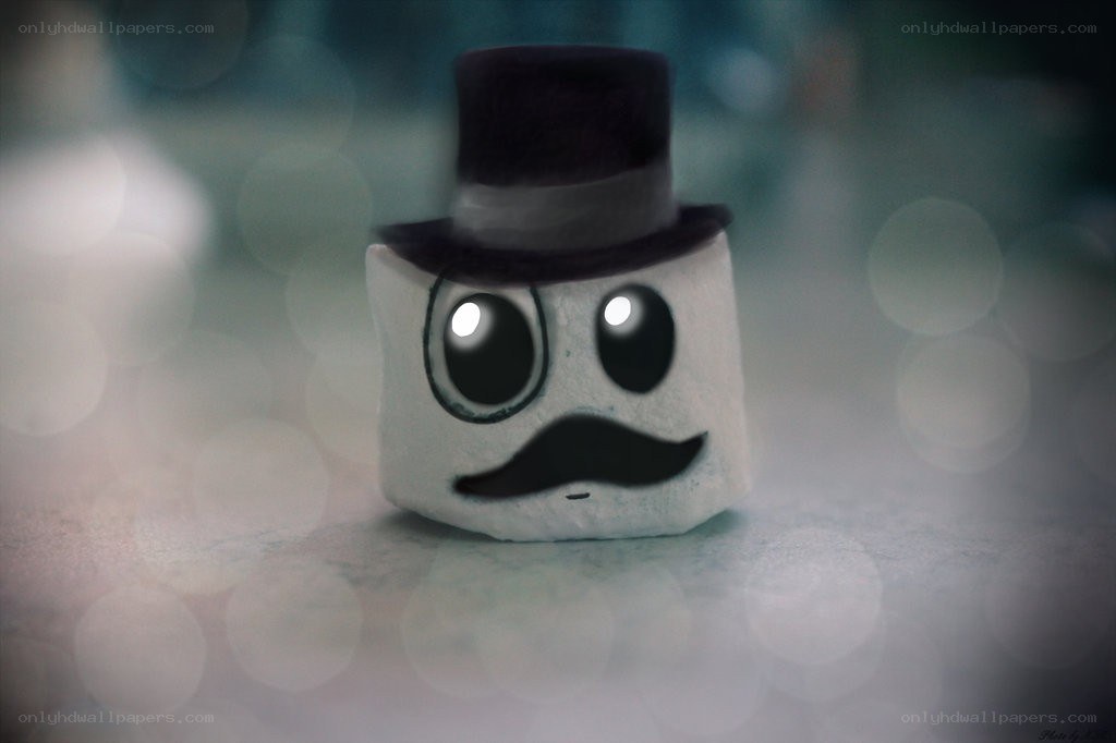 marshmallow character with top hat