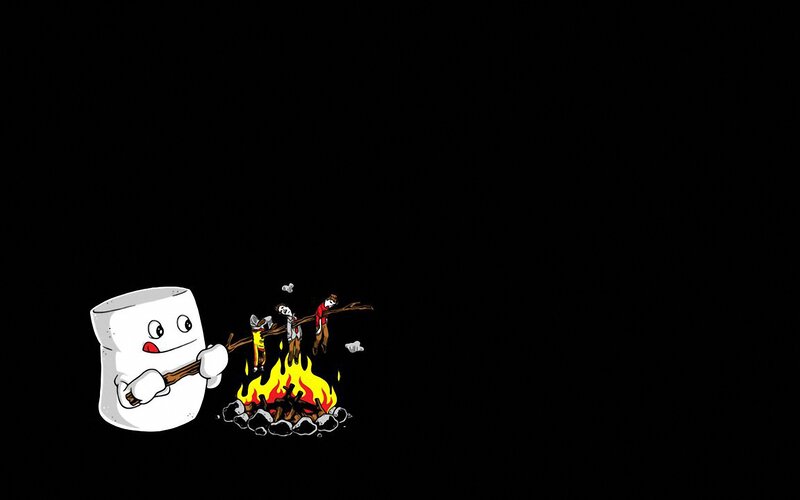 marshmallow roasting friends