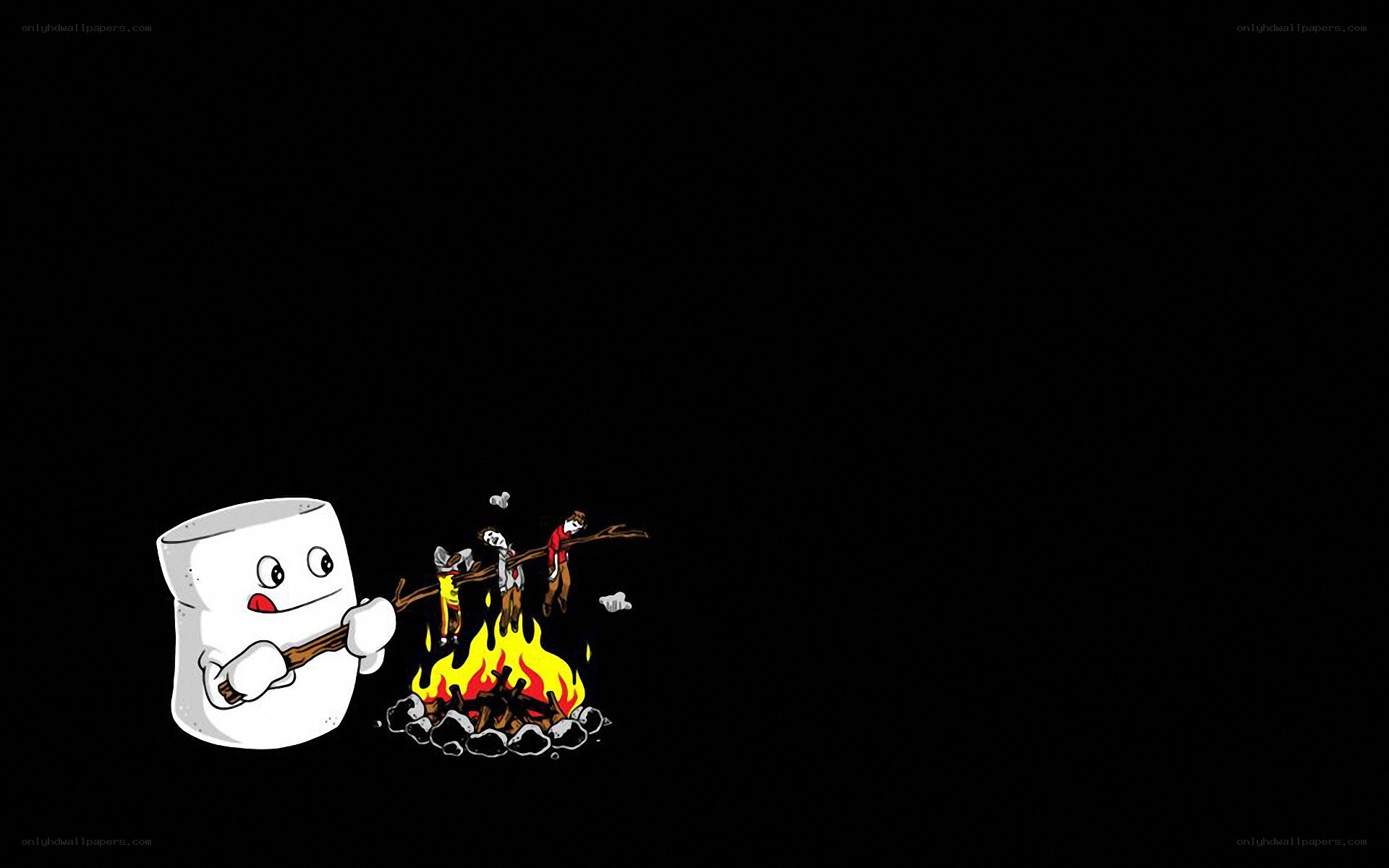 marshmallow roasting friends