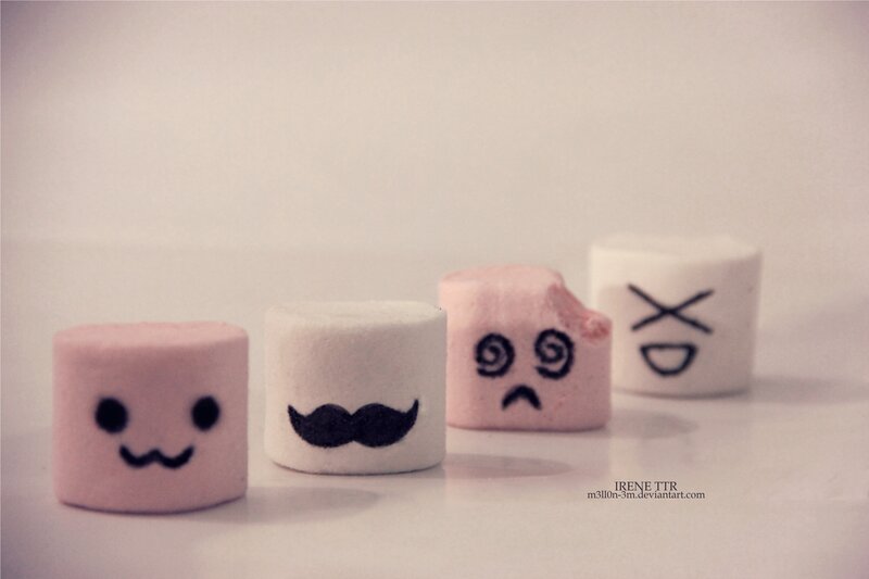 Marshmallows with Faces — Pink, Playful