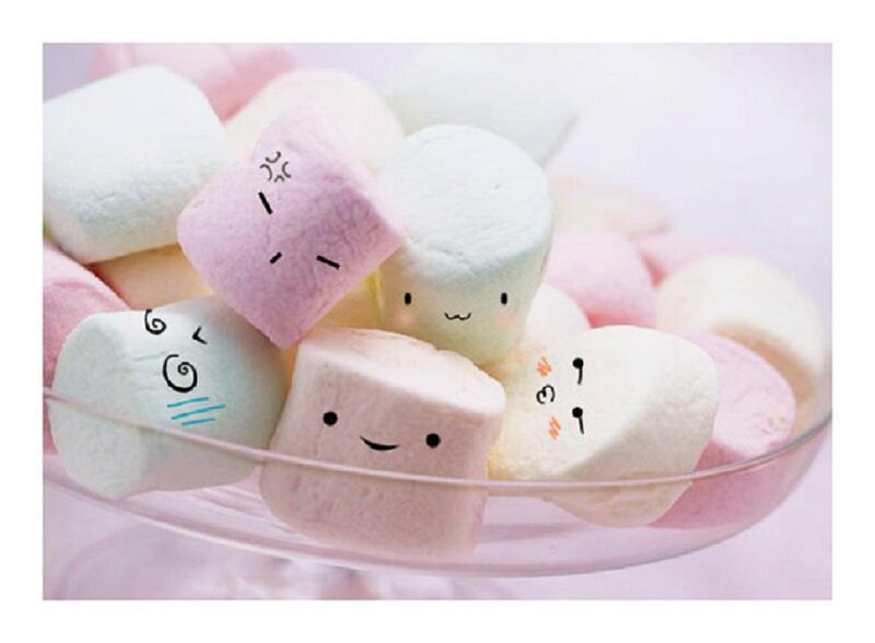 Marshmallows with Faces — Pink