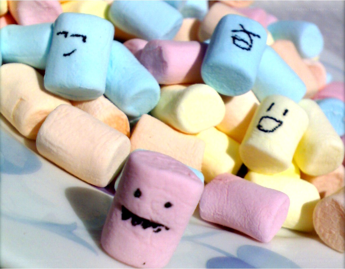 marshmallows with faces