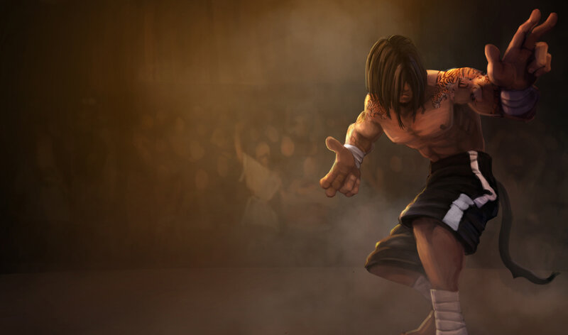 martial artist in fighting stance