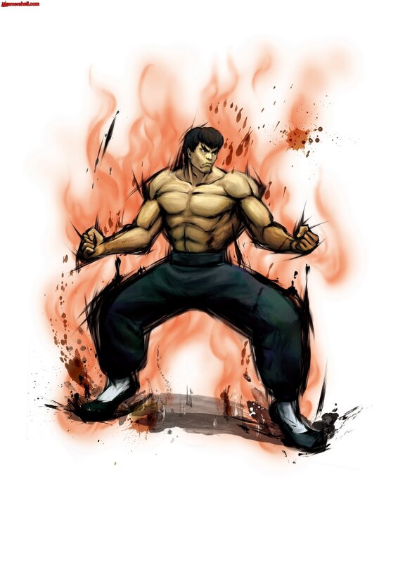 martial artist in fighting stance