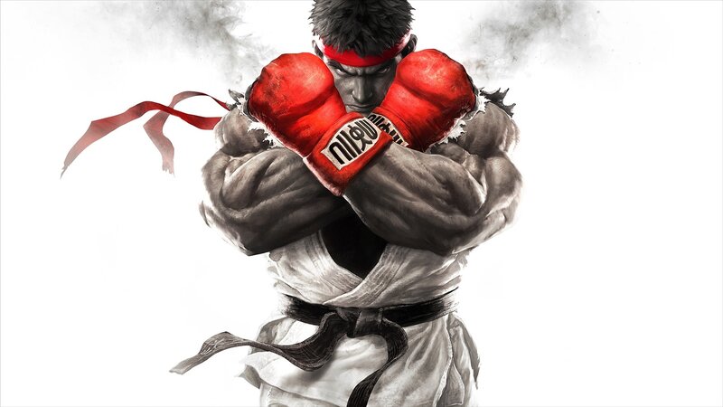 Martial Artist in Fighting Stance — White, Dramatic