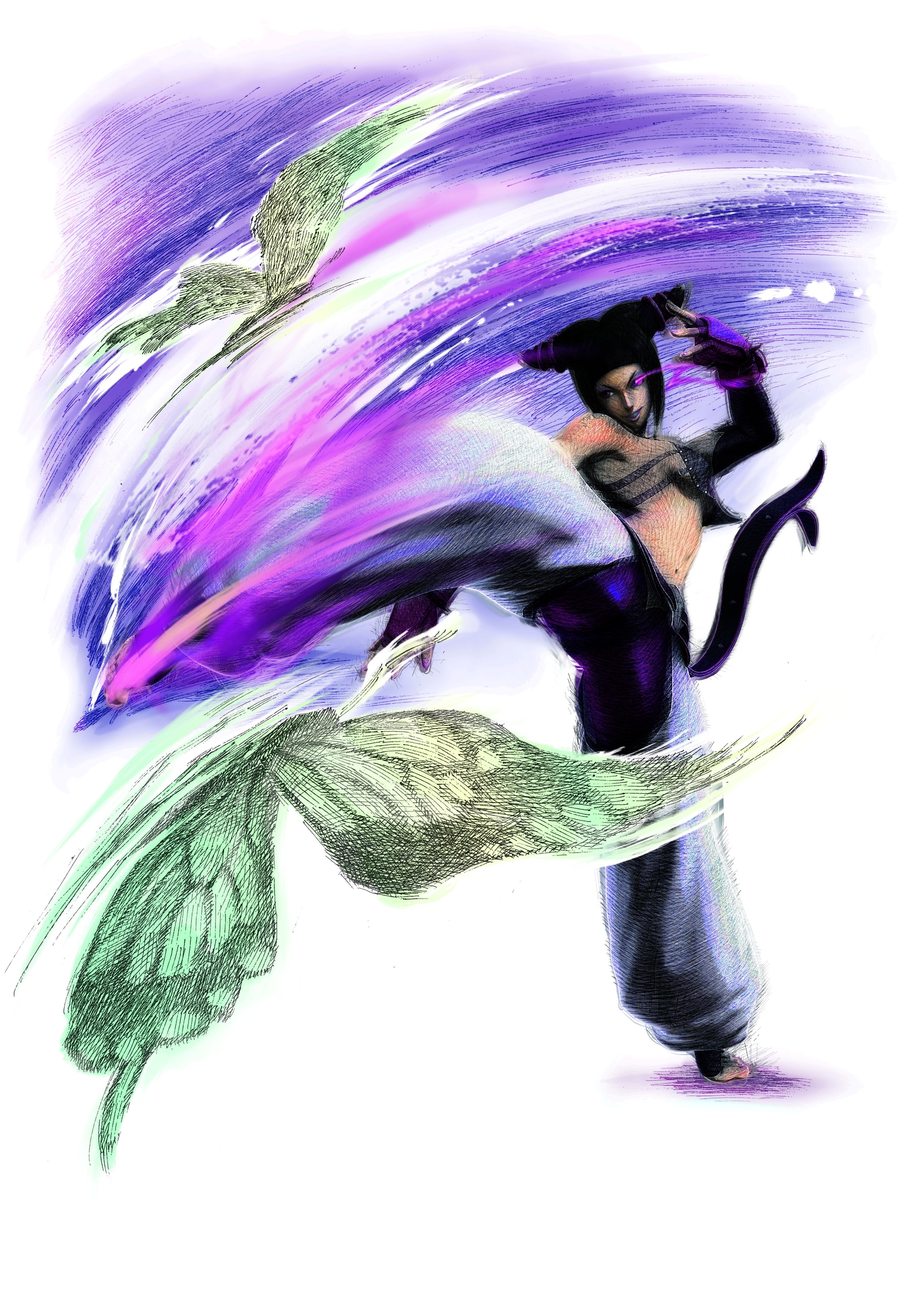 martial artist in purple motion