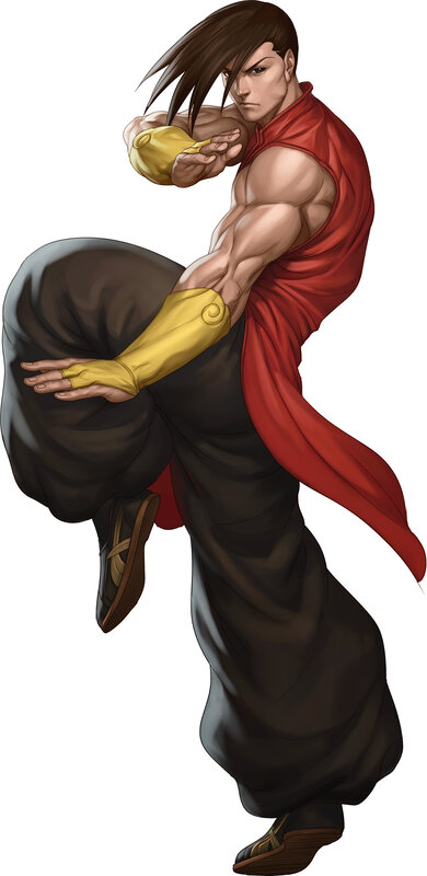 martial artist in red and black