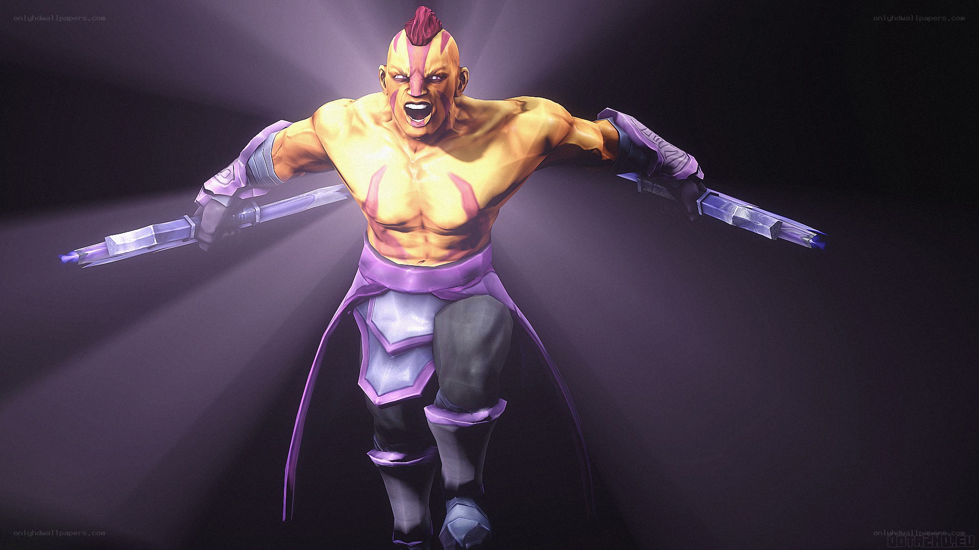 martial artist with dual blades