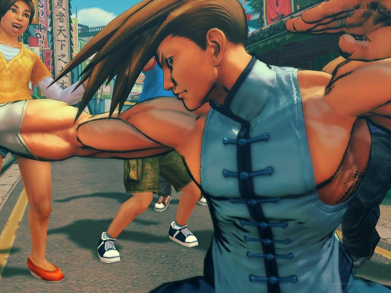 martial arts character in action