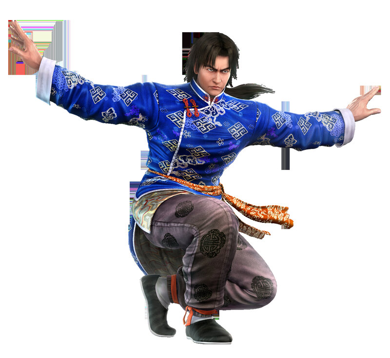 martial arts character in blue robe