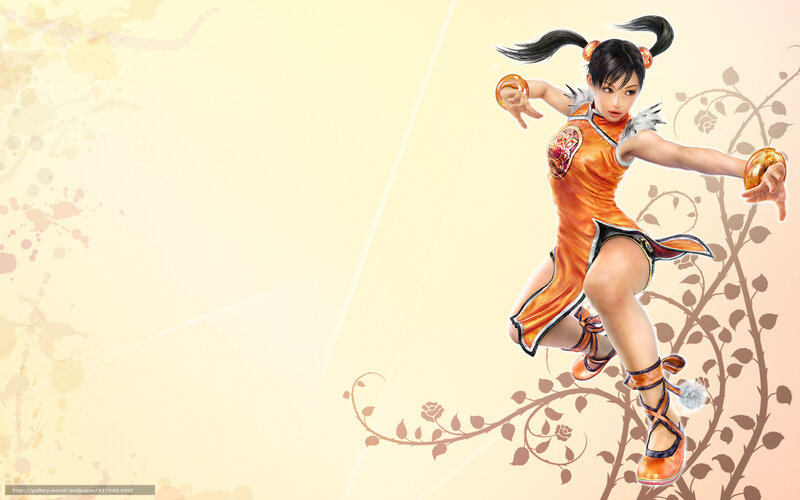 Martial arts character in orange dress