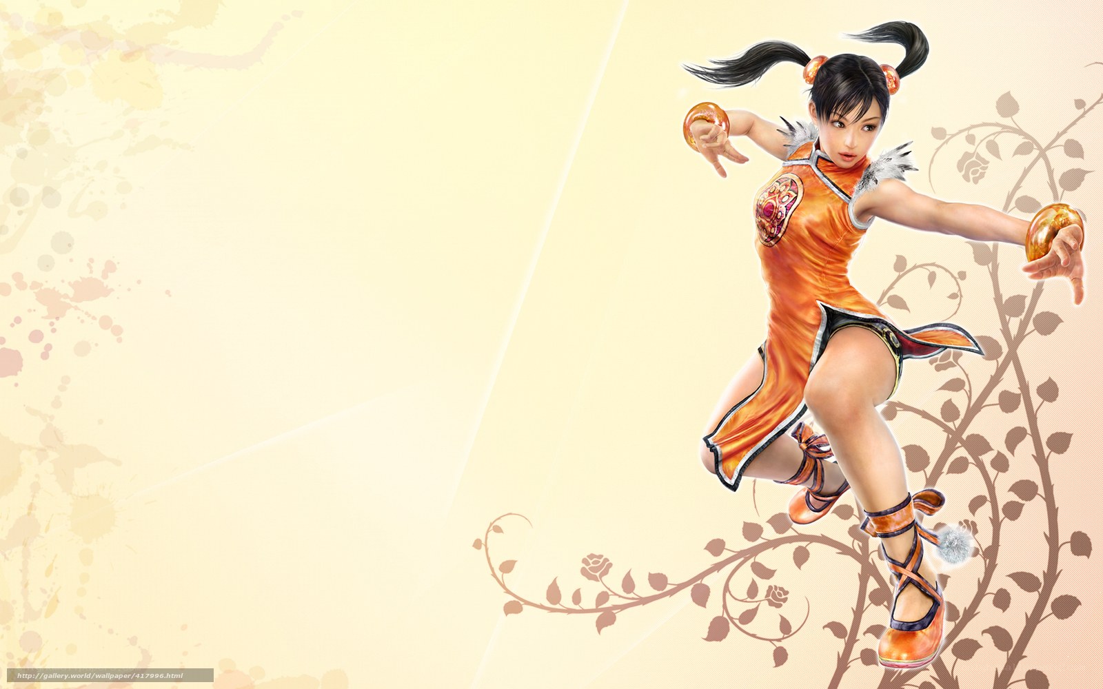 Martial arts character in orange dress