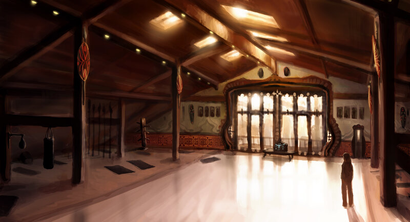 Martial arts dojo interior
